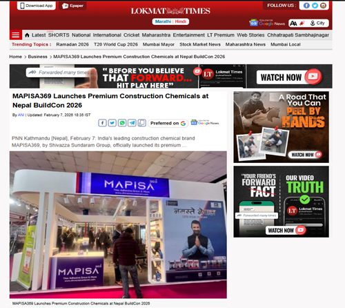 MAPISA369 Launches Premium Construction Chemicals at Nepal BuildCon 2026